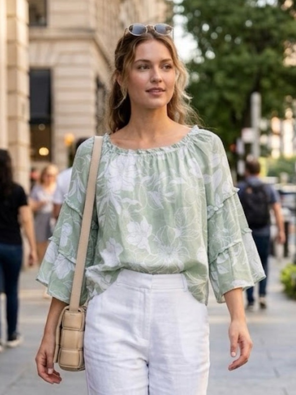 Indigo Rose floral print blouse